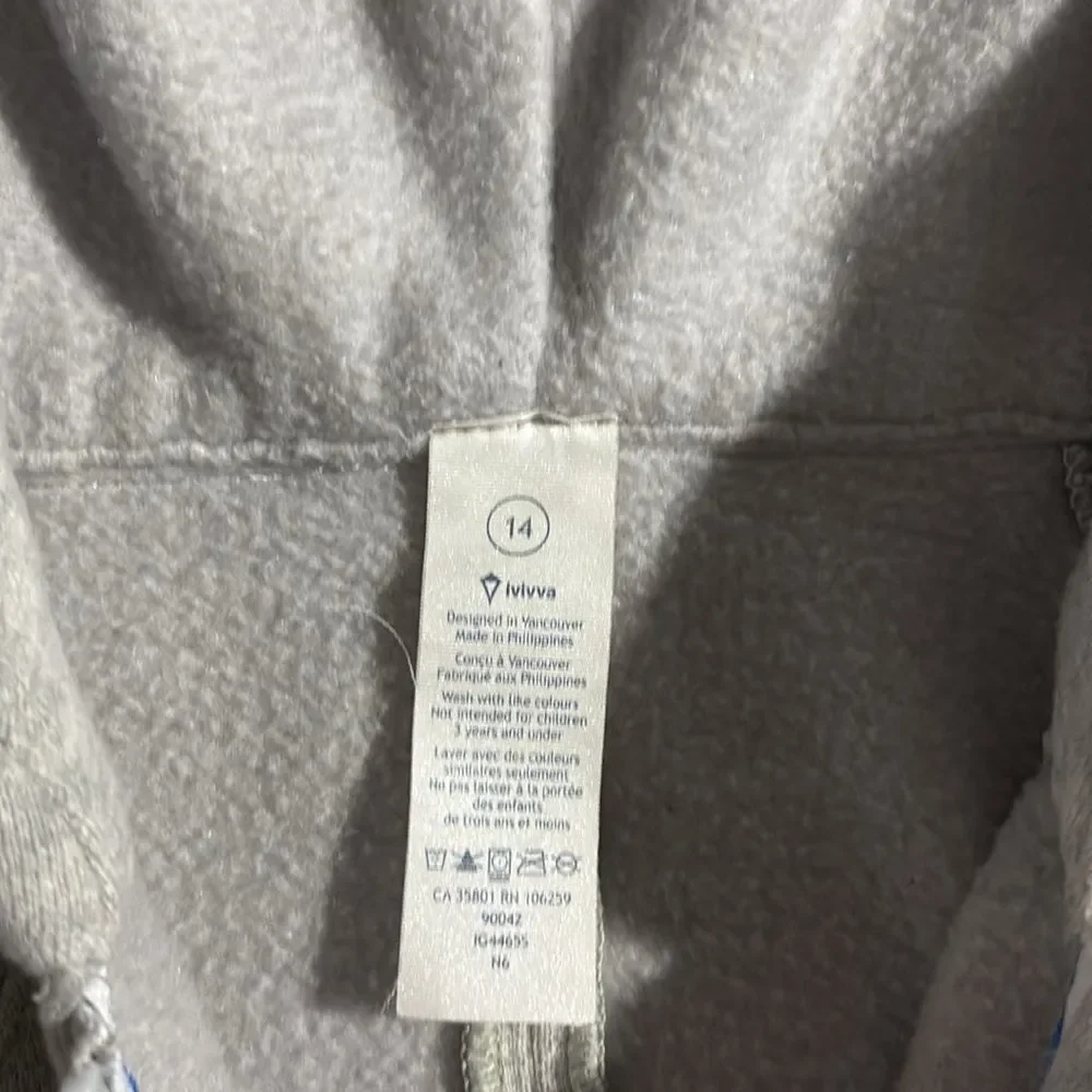Ivivva by Lululemon Sea To Sky Hoodie Jacket Girls Size 14
